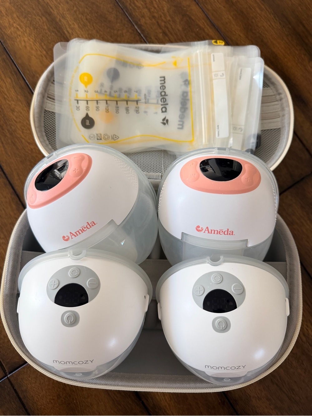Momcozy and ameda Double Electric hands-free Pump